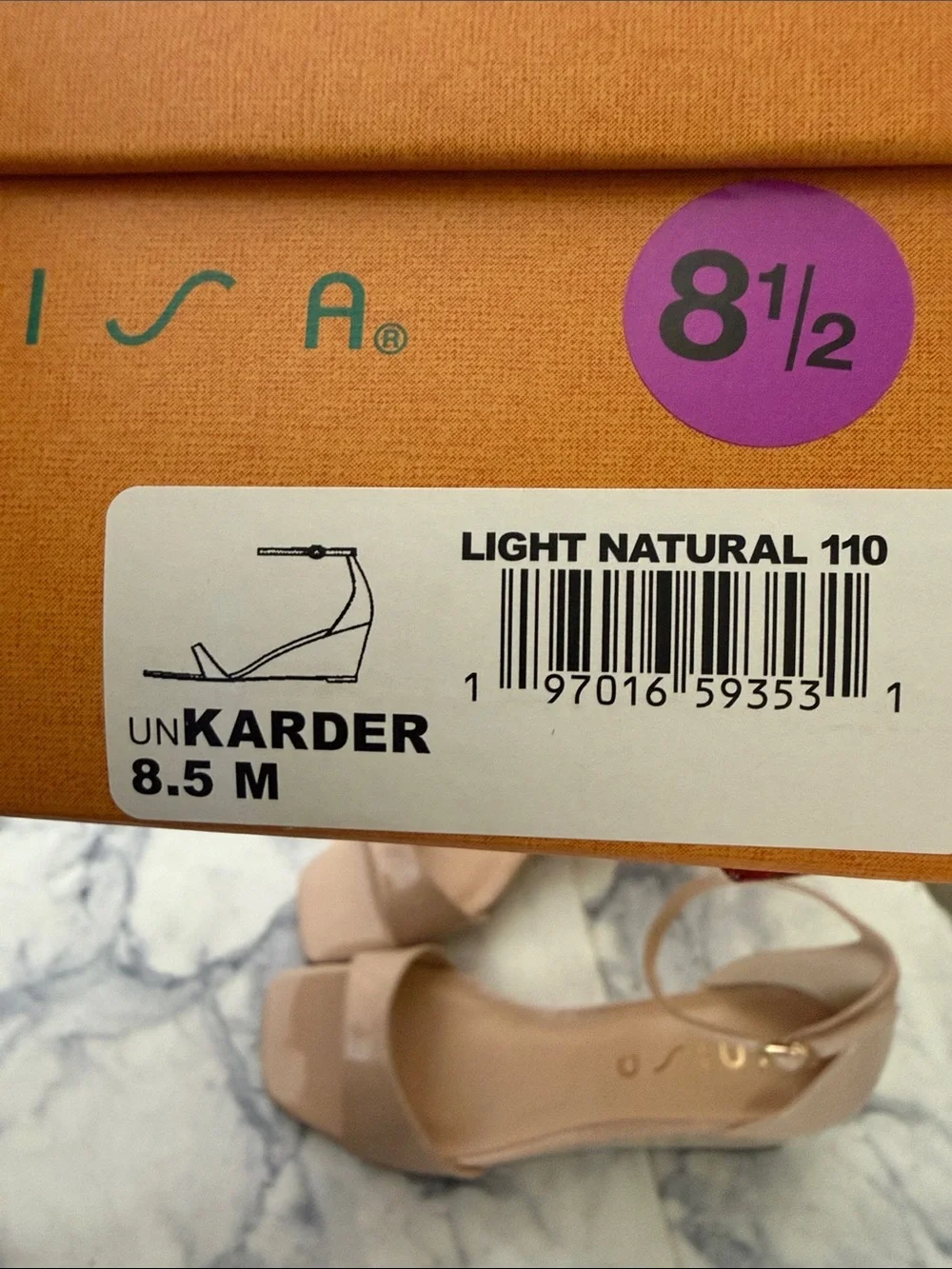 Unisa Nude Patent Ankle-Strap Block Heels